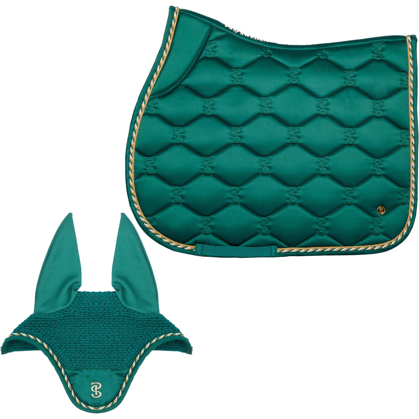 2023 PS Of Sweden Jump Saddle Pad & Fly Veil Set SSPFV Jade Horse